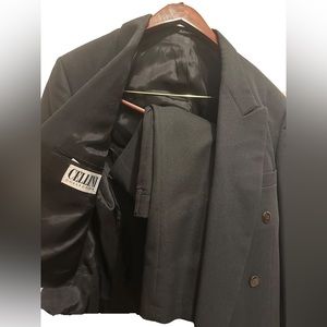 Cellini black suite jacket and dress pant combo 44R 33W